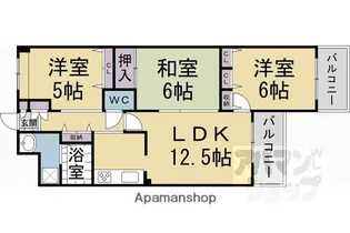 サンクタス祇園石段下【203号室】の間取り