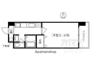 ハウスセゾン四条通【1406号室】の間取り