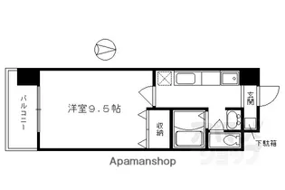 ハウスセゾン四条通【413号室】の間取り