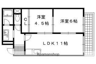 エステート堀川【601号室】の間取り