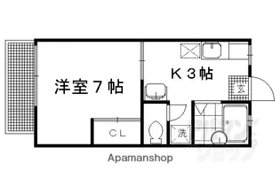 コーポ春菜A・B【B202号室】の間取り