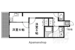クリヨン岡崎【102号室】の間取り