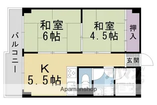 山科ハイツ【620号室】の間取り