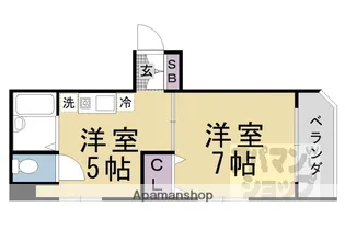 ラフィーネ四条堀川【307号室】の間取り