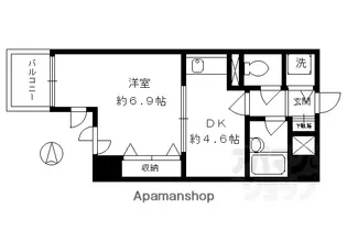1DKの間取り画像