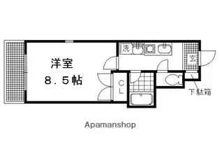 HTロイヤルハウス北白川【201号室】の間取り
