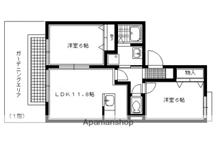 アソシエ一乗寺【101号室】の間取り