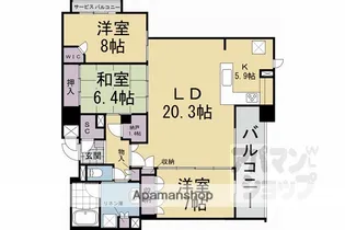 ザ・レジデンス京都祇園八坂通【502号室】の間取り