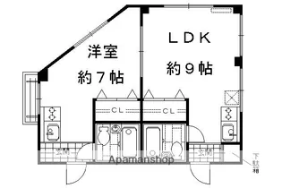 レディースコーポハヤフネ【2C号室】の間取り