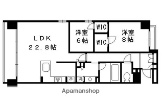 ジ アーバネックス京都四条烏丸テラス【301号室】の間取り