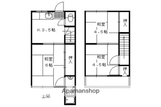 京都府京都市伏見区横大路貴船【テラスハウス】の間取り