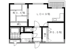 エレガンスコート下鴨【304号室】の間取り