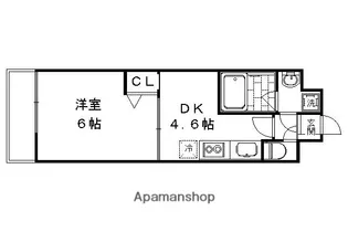 アクアプレイス京都三条朱雀【308号室】の間取り
