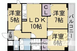 パインフィールド二条城【401号室】の間取り