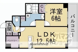 パインフィールド二条城【502号室】の間取り
