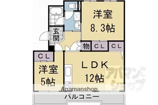 東大路高野第3住宅32棟【403号室】の間取り