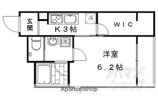 エルミタージュ 二条聚楽【206号室】の間取り