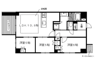 イーグルコート御所南柳馬場二条【302号室】の間取り