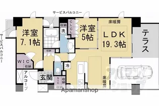 パークホームズ烏丸御池三条町【103号室】の間取り