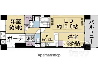 四条烏丸クロスマーク【320号室】の間取り
