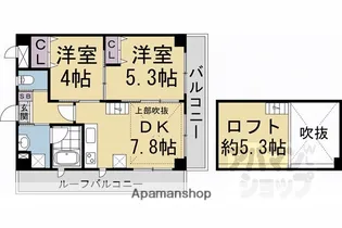 グランドラティス河原町七条【601w号室】の間取り
