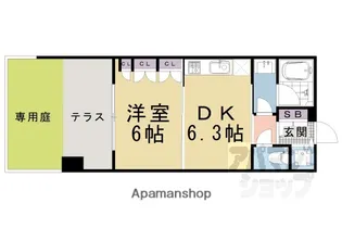 ブリリア京都五条【1F号室】の間取り