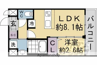 ファステート京都西陣エール【201号室】の間取り