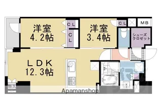 イニシア京都五条【304号室】の間取り