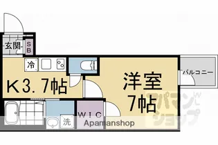 ウェルスクエア京都西陣WEST【306号室】の間取り