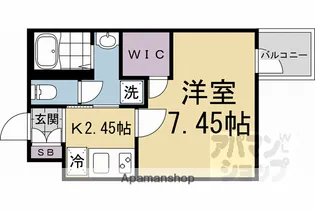 ウェルスクエア京都西陣WEST【401号室】の間取り