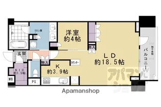ザ・パークハウス京都河原町【1003号室】の間取り