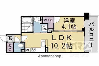 ユニハイム京都七条通り【702号室】の間取り