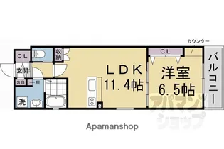 スミレスタ烏丸五条【203号室】の間取り