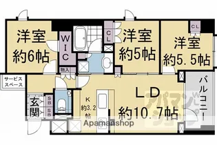 パークホームズ堺町松原【408号室】の間取り