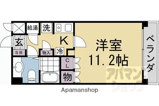 キアーラ御所【211号室】の間取り