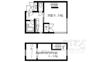 黒門京邑館【201号室】の間取り