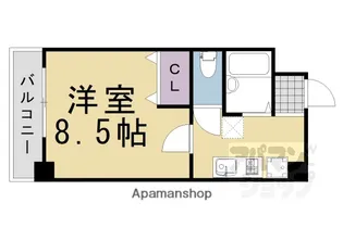 CITY SPIRE烏丸御池【201号室】の間取り