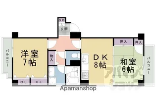 アルカンシェル御所【405号室】の間取り