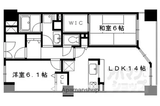 ユニハイム四条大宮駅前【307号室】の間取り
