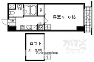クリスタルグランツ京都高辻【1407号室】の間取り