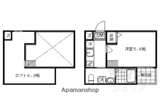ロフティ四条大宮【102号室】の間取り