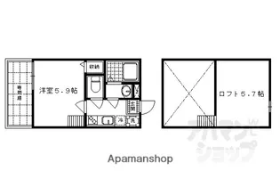 ロフティ四条大宮【111号室】の間取り