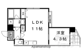 プラネシア星の子京都御所【604号室】の間取り