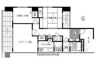 ハイランドコート錦【401号室】の間取り