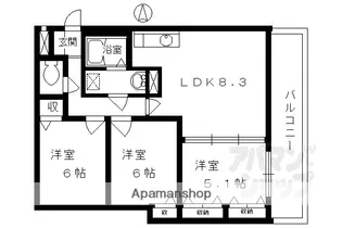 エル ソレイユ【202号室】の間取り