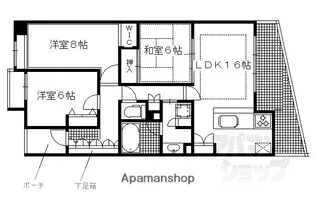 グランクール河原町二条【8階】の間取り