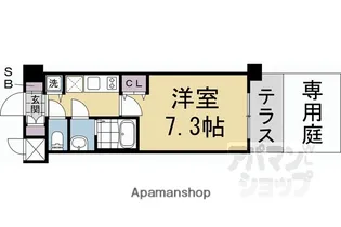 アスヴェル京都壬生WEST【1階】の間取り