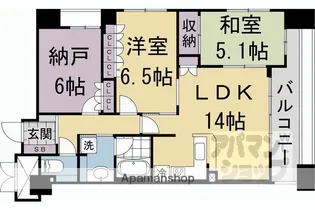 ネバーランド室町通菊水鉾町ROMAN【3F号室】の間取り