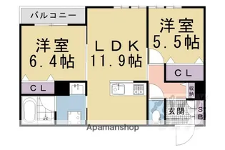 シャーメゾン京 御所ノ内A【2階】の間取り