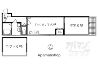 インテグレート四条大宮【201号室】の間取り